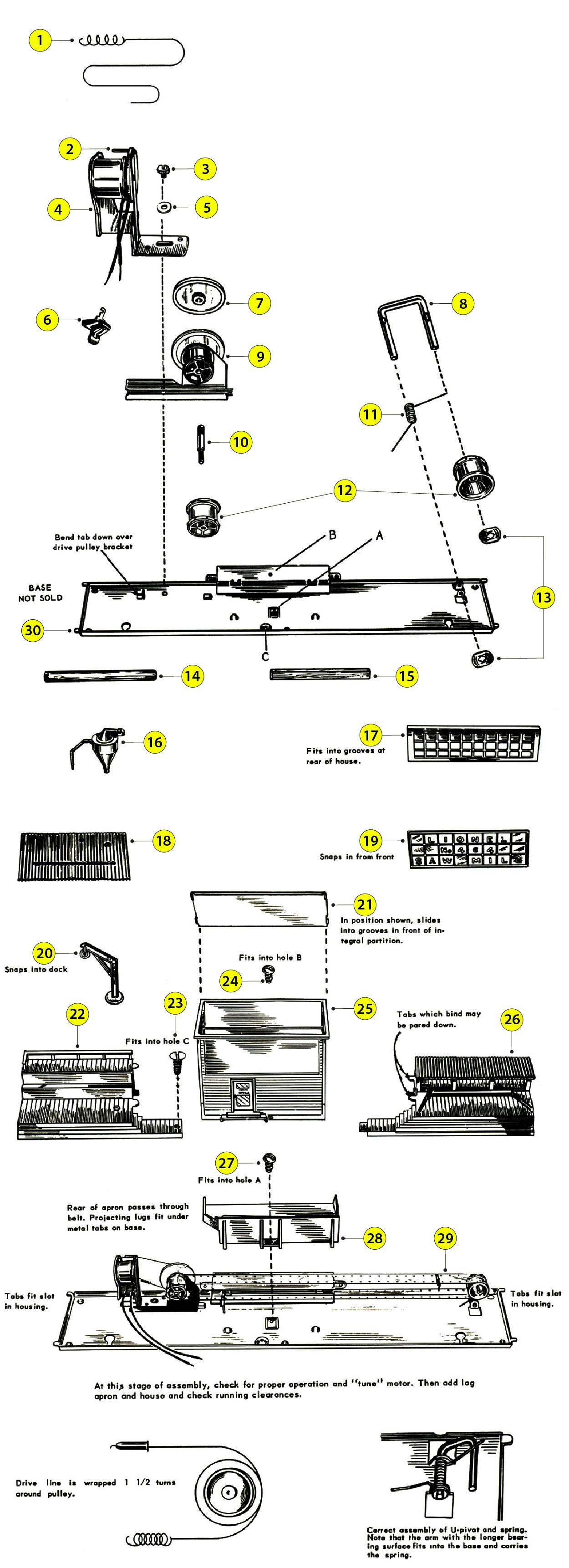 Lionel 464 Parts List and - Exploded View Parts Diagram – Trainz