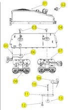 Lionel 1050T 1625T Parts List and Exploded Parts Diagram