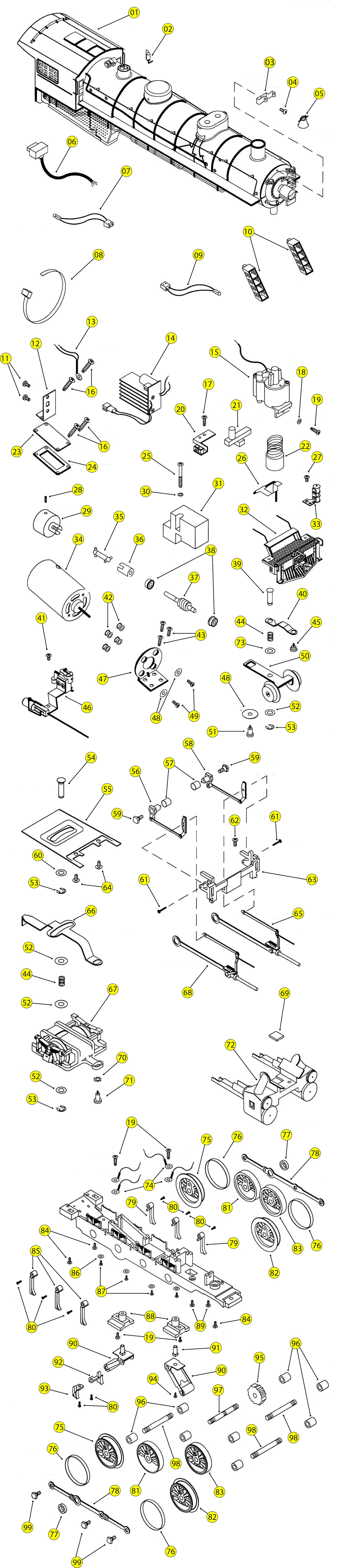 Lionel LTI 6-18018 Parts List and Exploded View Diagram