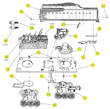 Lionel MPC Large Round Top Tender w/SOS & Whsitle Parts List and Exploded Parts Diagram