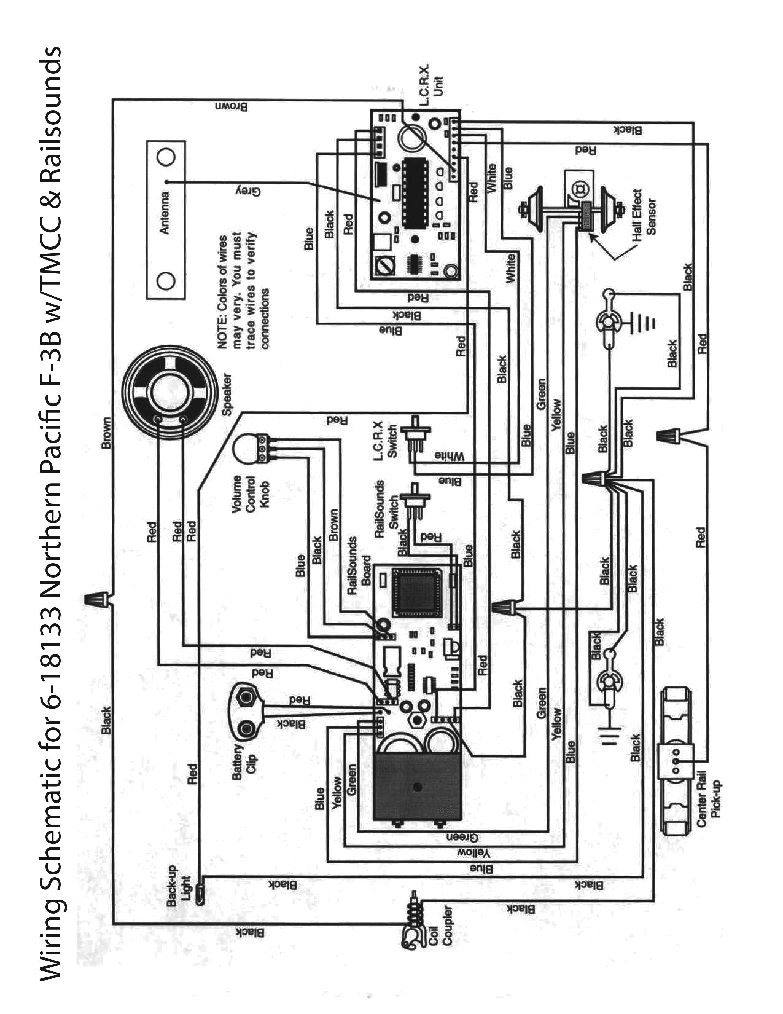 Lionel LTI 6-18133 Northern Pacific F-3B w/TMCC & Railsounds Schematic Wiring Diagram
