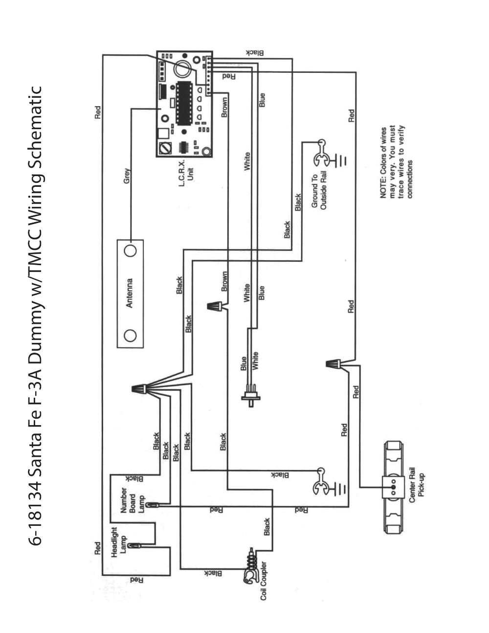 Lionel LTI 18134 Santa Fe F-3A Non-Powered w/TMCC - Schematic Wiring Diagram