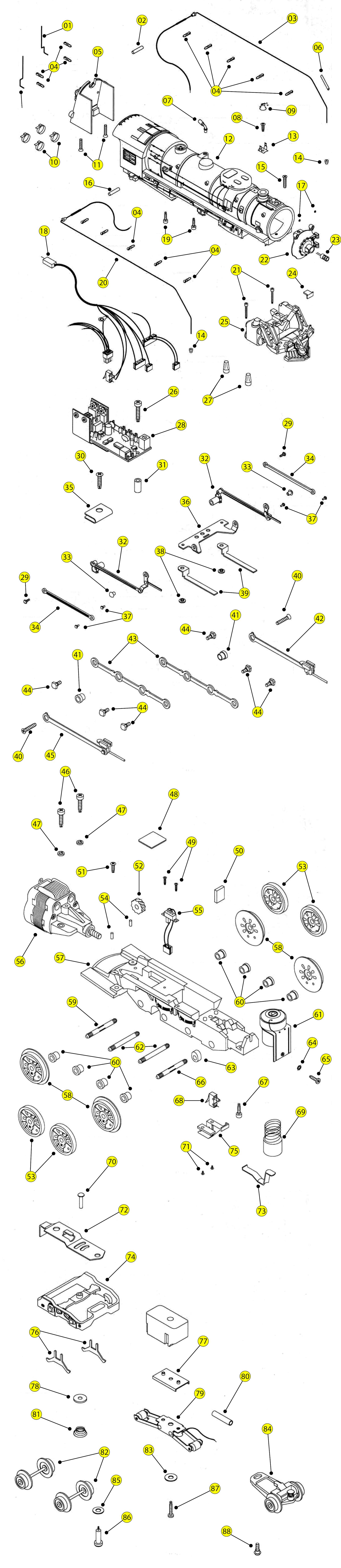 Lionel LTI 6-18053 Century Club 726 Berkshire w/TMCC - Exploded View Parts Diagram