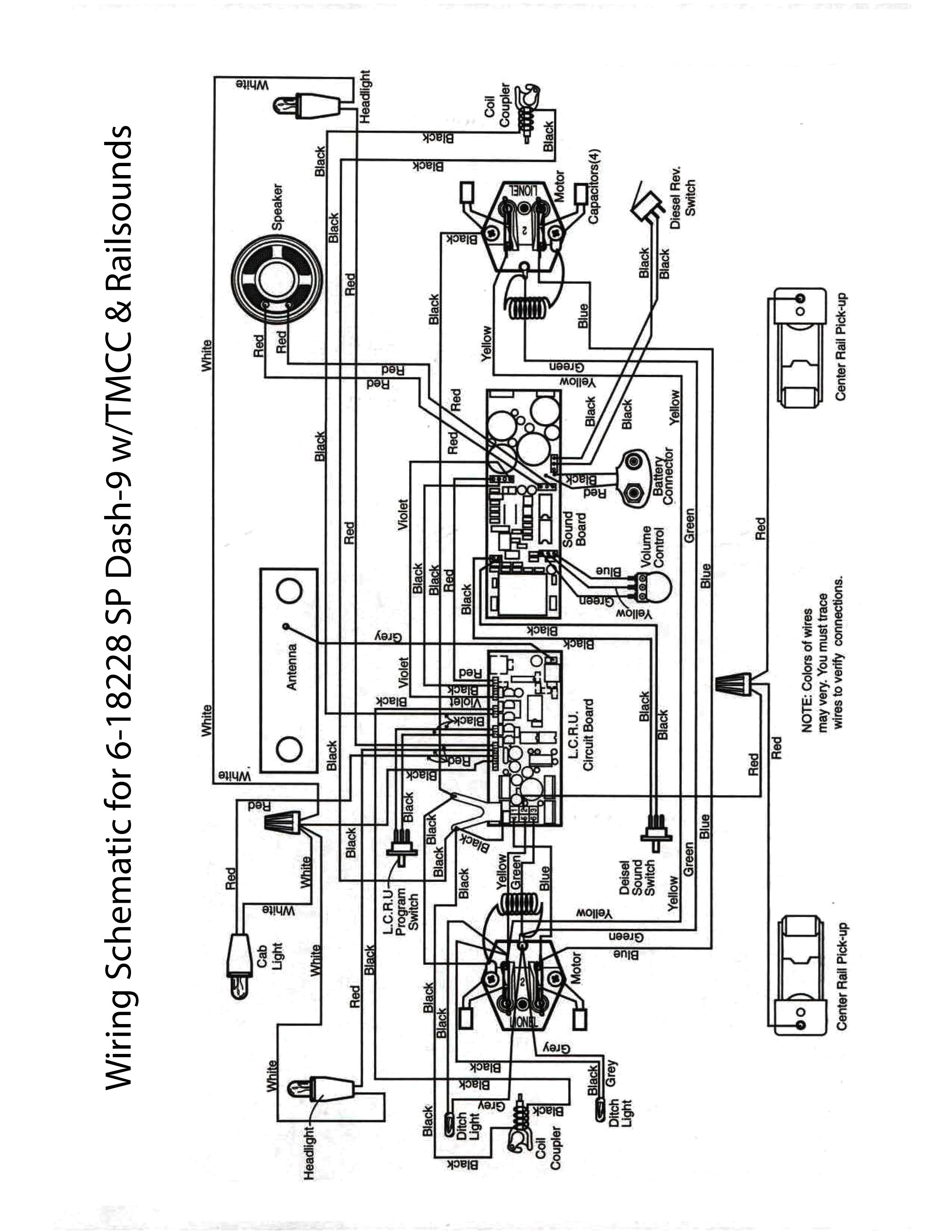 Lionel LTI 6-18228 SP Dash-9 w/TMCC & Railsounds Schematic Wiring Diagram