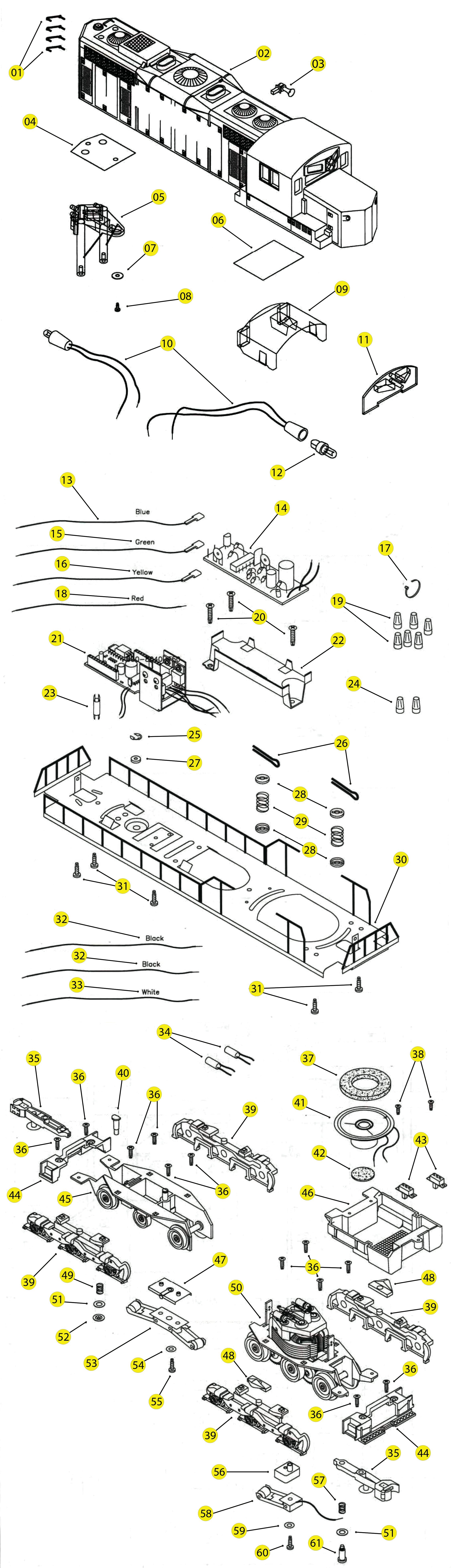 Lionel LTI 6-18566 Conrail GP-20 Exploded View Parts Diagram