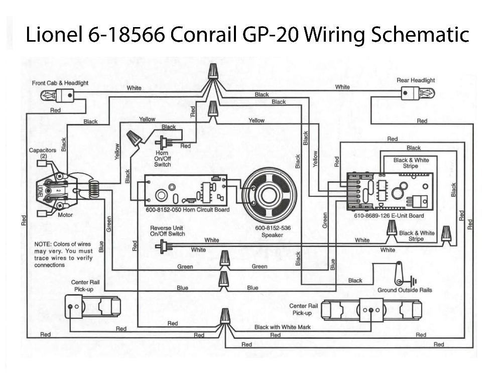 Lionel LTI 6-18566 Conrail GP-20 Schematic Wiring Diagram