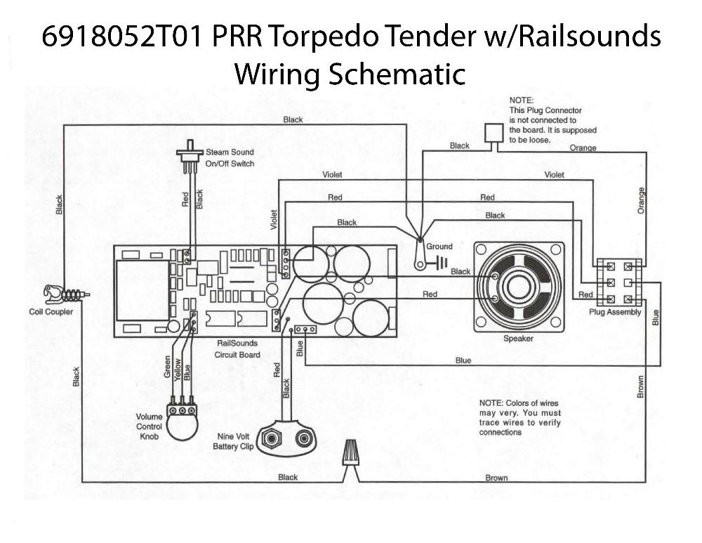 Lionel LTI 6918052T01 PRR Torpedo Tender Schematic Wiring Diagram