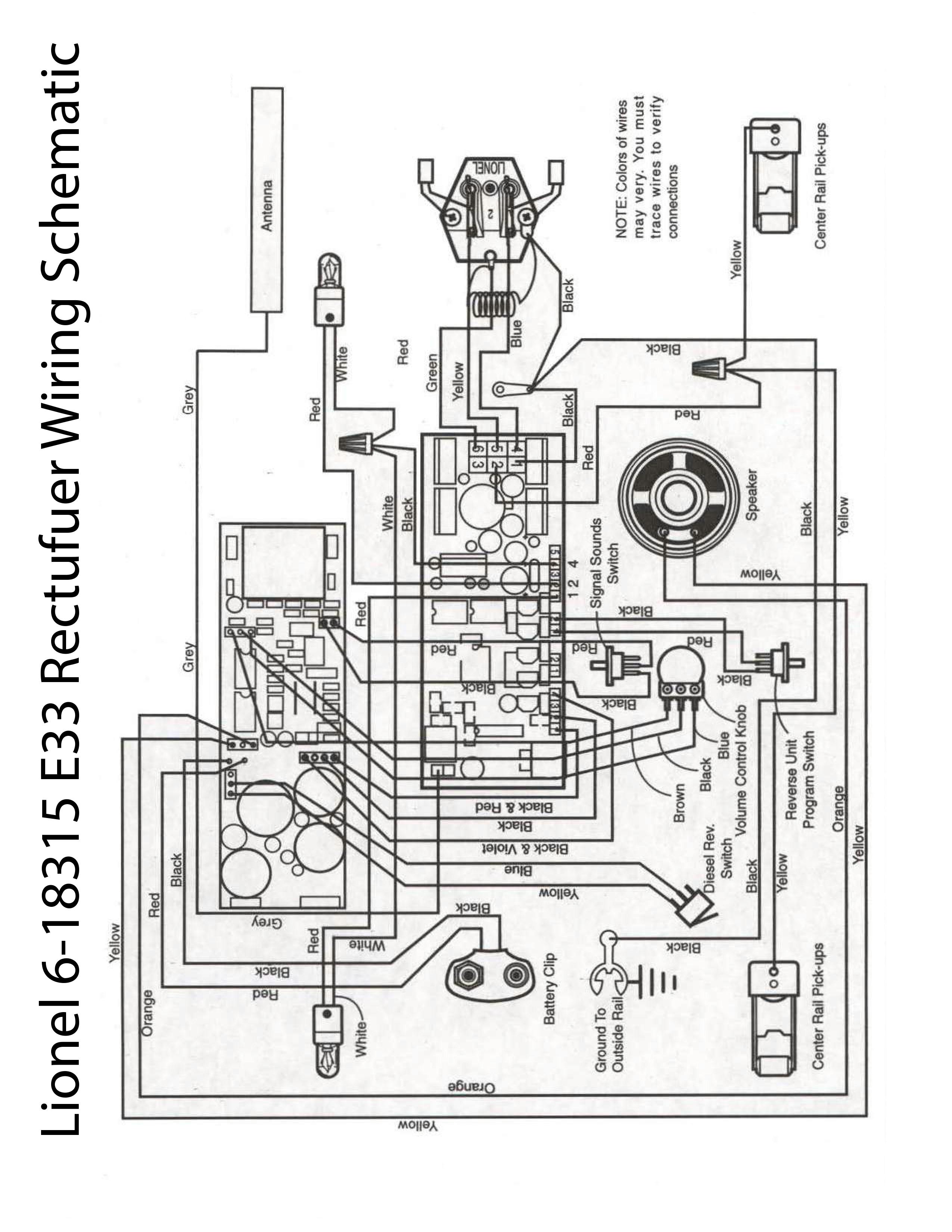 Lionel LTI 6-18315 E33 Virginian Rectifier Schematic Wiring Diagram