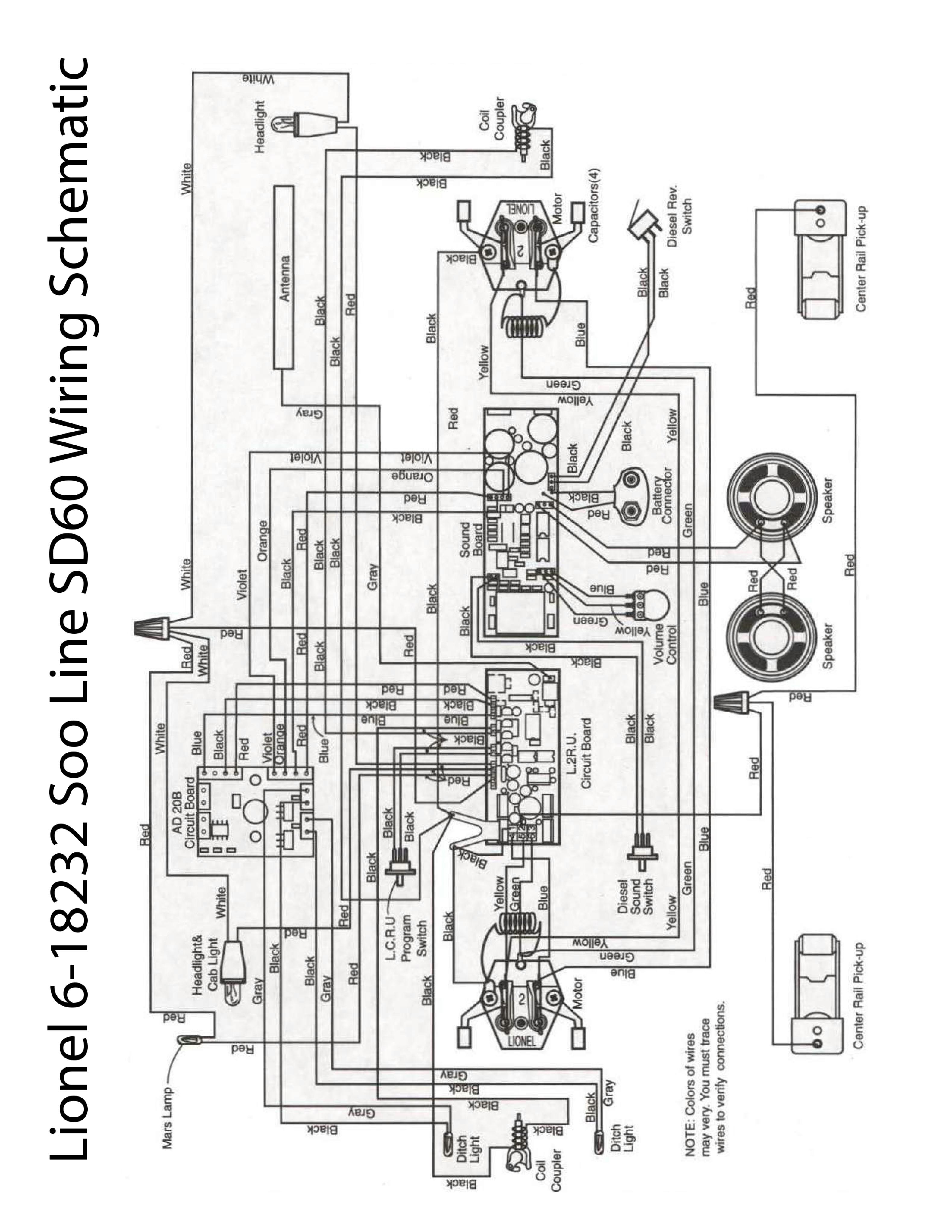 Lionel LTI 6-18232 Soo Line SD60 Schematic Wiring Diagram