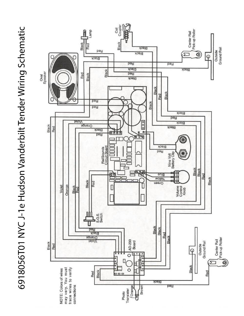 Lionel LTI 6918056T01 NYC J-1e Hudson Vanderbilt Tender Schematic Wiring Diagram