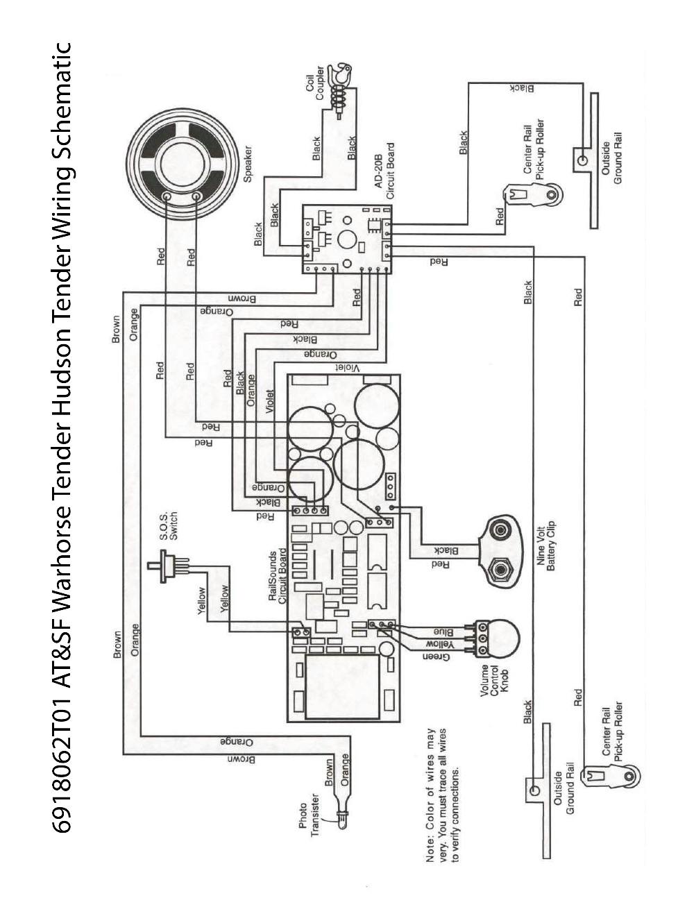 Lionel LTI 6918062T01 AT&SF Warhorse Hudson Tender Schematic Wiring Diagram