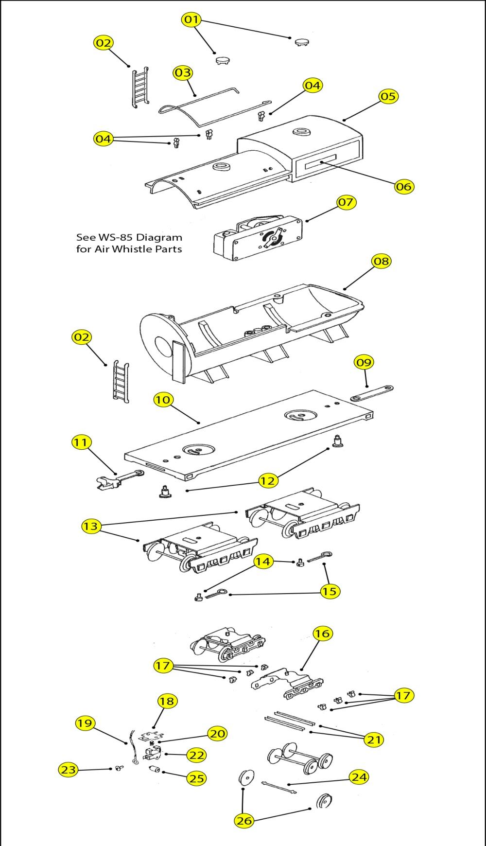 Lionel Prewar 400W Parts List and Exploded Parts Diagram