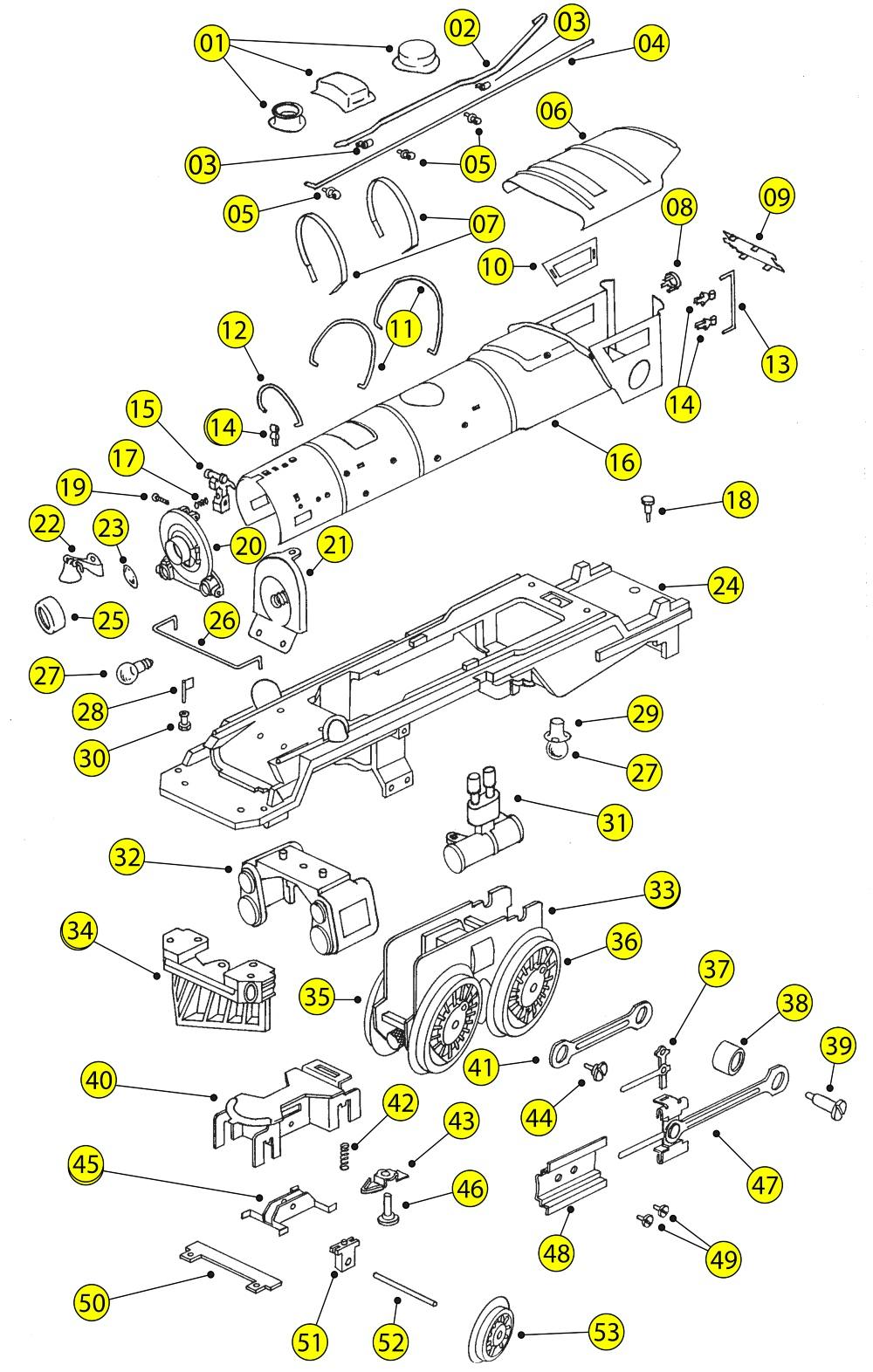 Lionel Prewar 400E Parts List and Exploded Parts Diagram