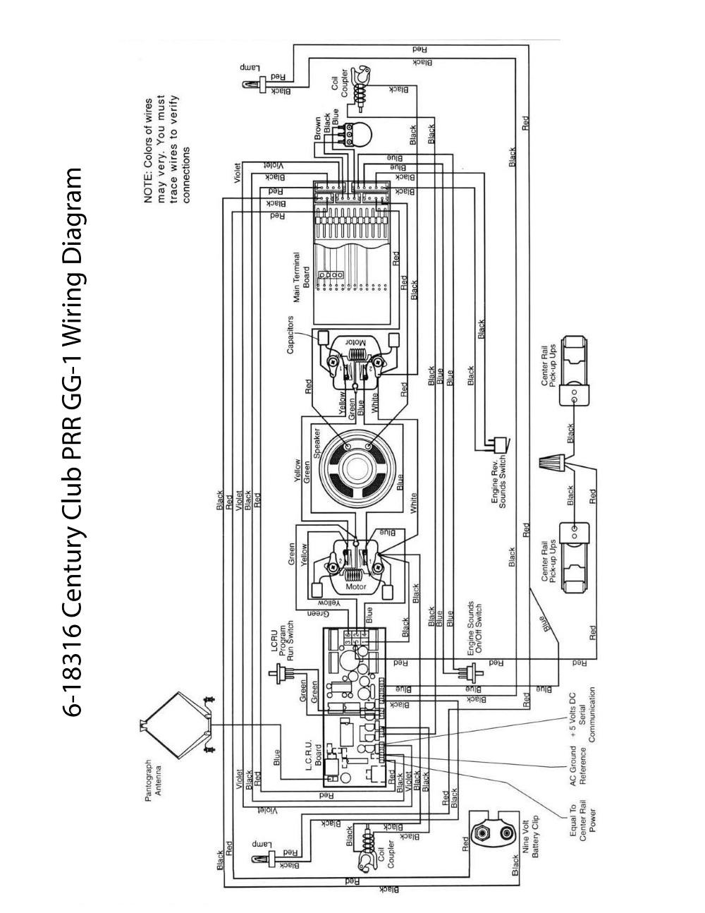 Lionel LTI 6-18316 Century Club I GG 1 Schematic Wiring Diagram