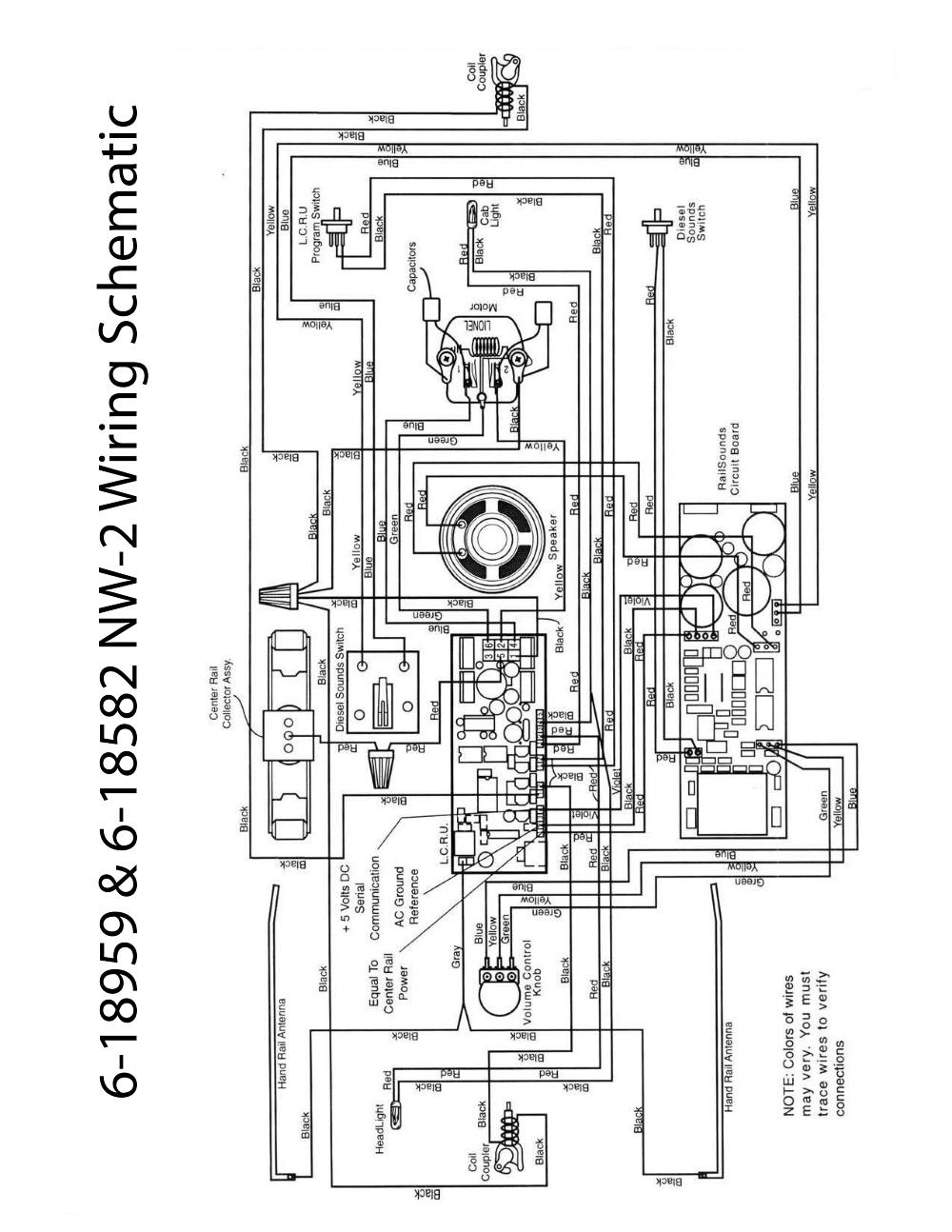 Lionel LTI 6-18959 NYC NW-2 & 6-18582 Seaboard NW-2 Schematic Wiring Diagram