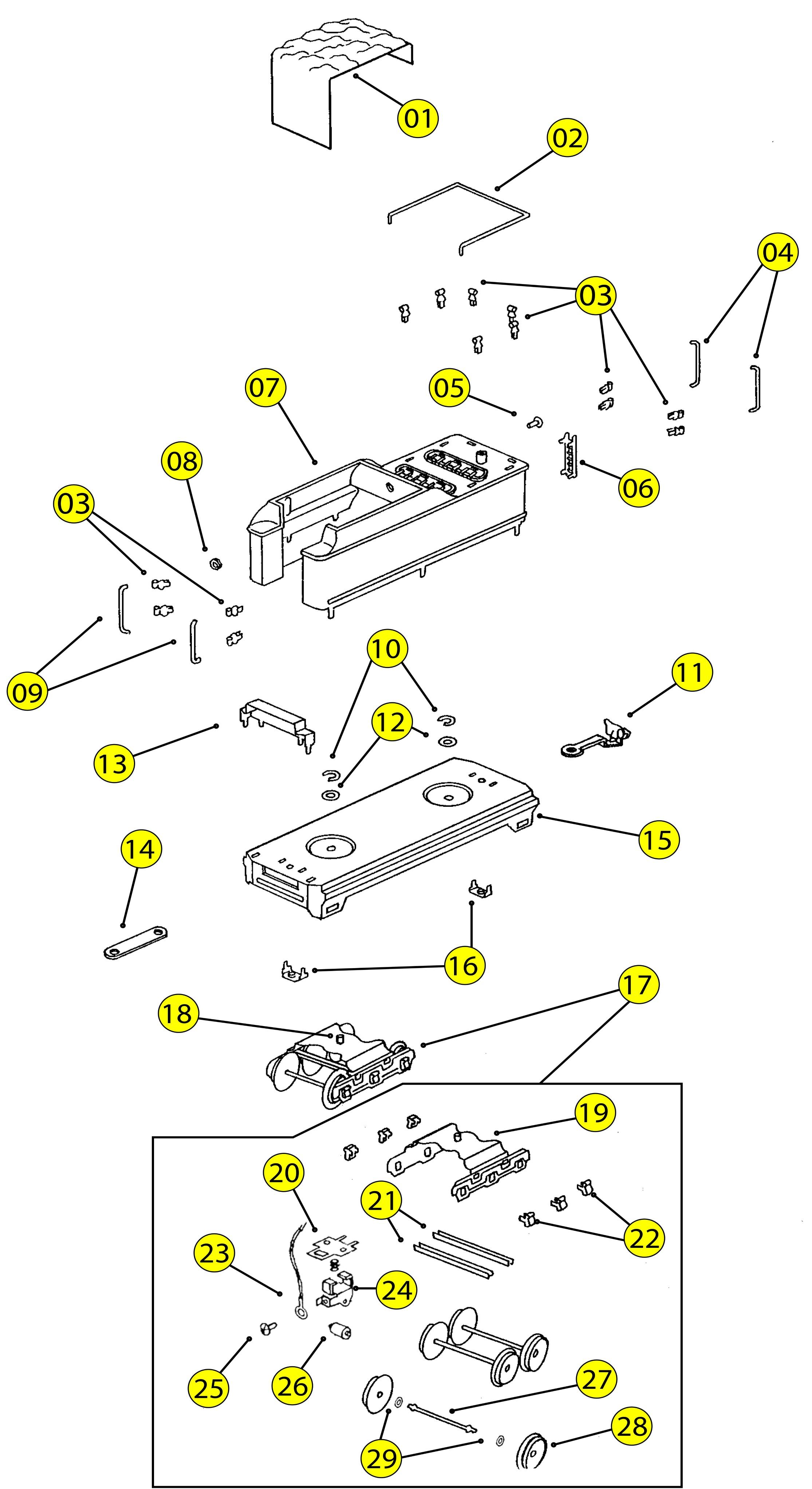 Lionel Prewar 392T Parts List and Exploded Parts Diagram