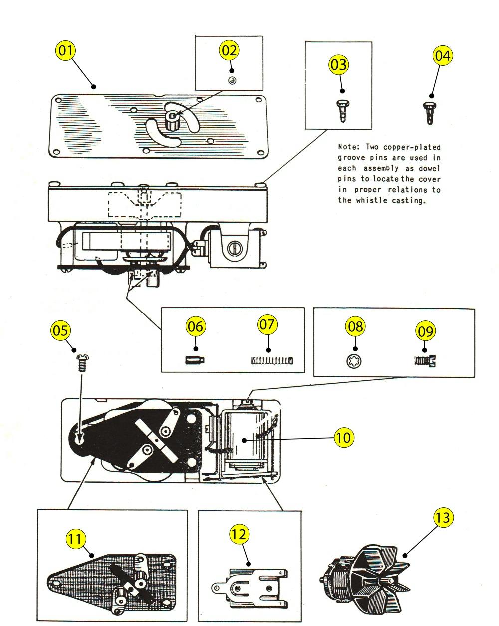 Lionel WS-85 Parts List and Exploded Parts Diagram