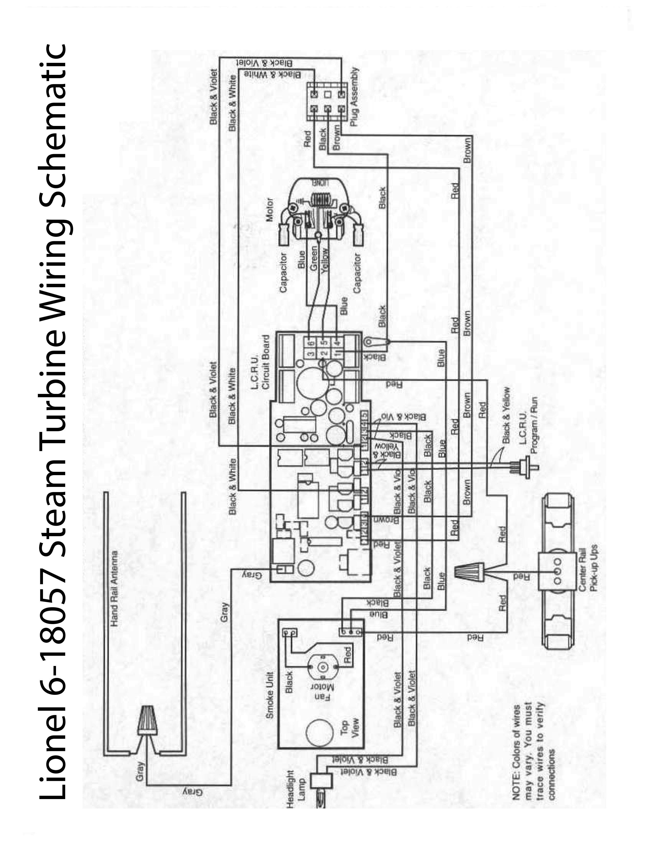 Lionel LTI 6-18057 PRR Steam Turbine Schematic Wiring Diagram