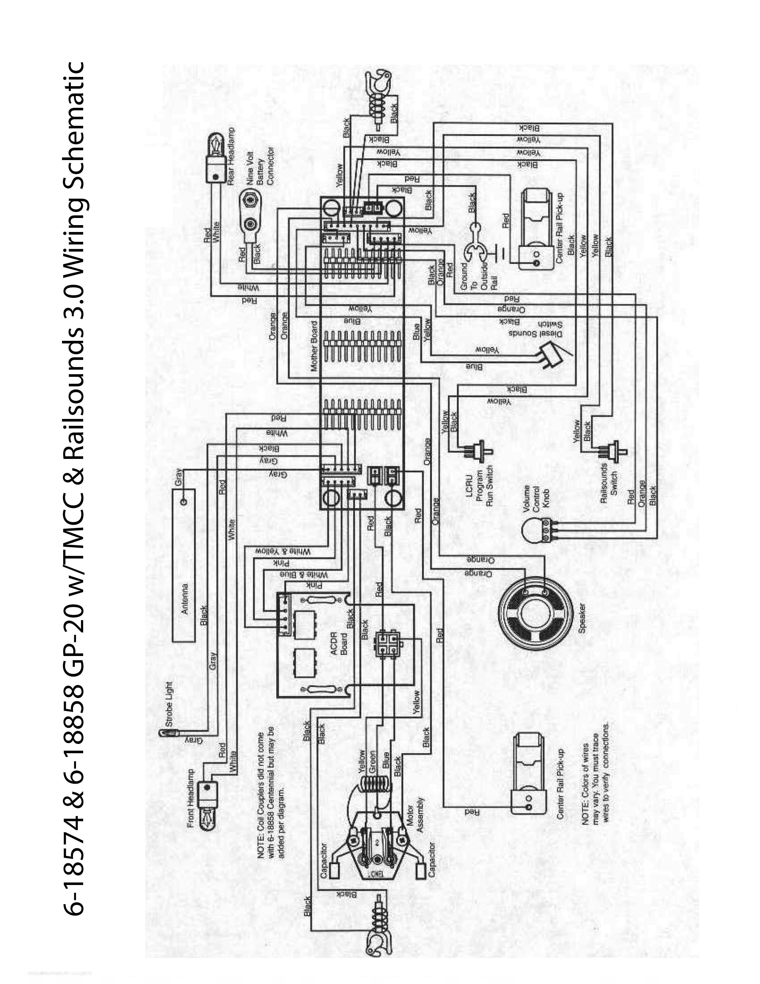 Lionel LTI 6-18574 & 6-18858 GP-20 Wiring Schematic