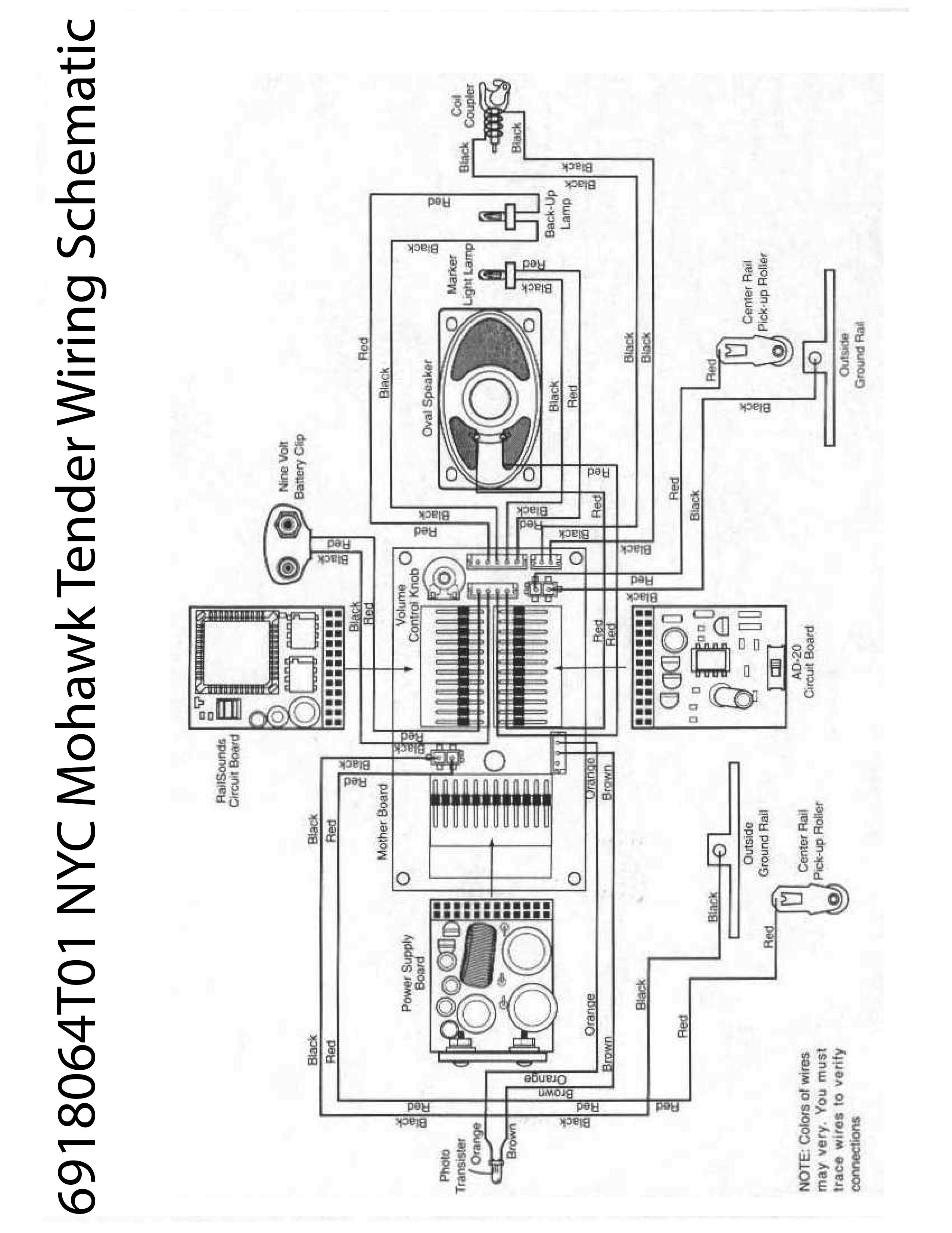 Lionel LTU 6918064T01 NYC Mohawk Tender Wiring Schematic