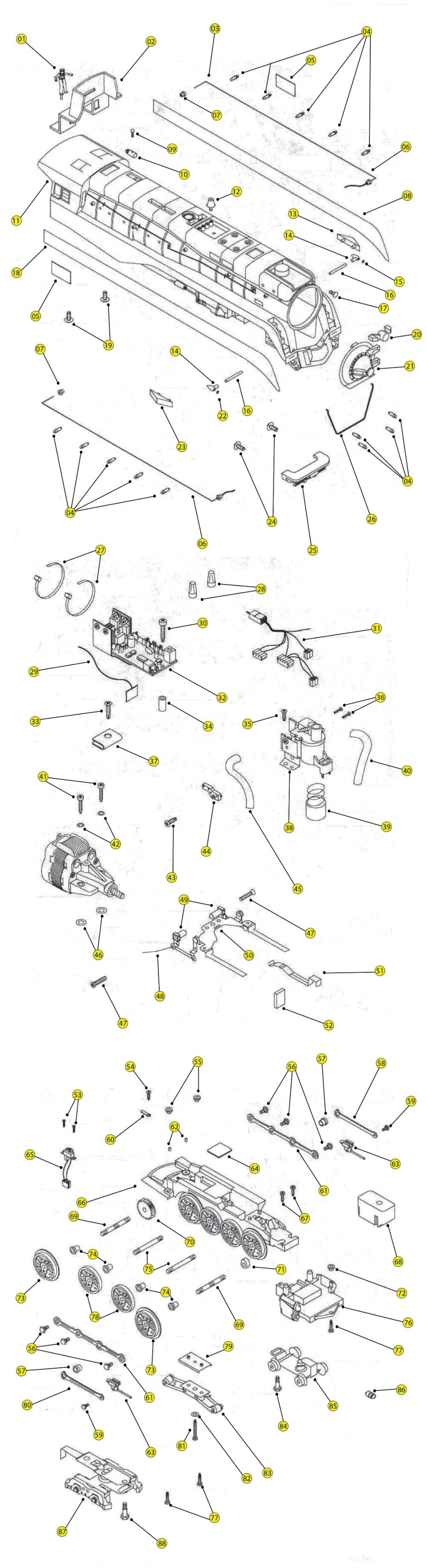 Lionel LTI 6-18071 Parts List and Exploded Parts Diagram